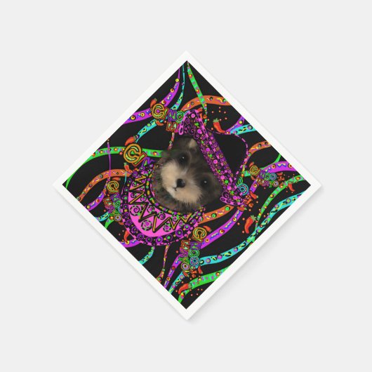 Yorkie Poo Serviette (Ecke)