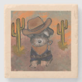 Yorkie Poo Steinuntersetzer (Vorderseite)