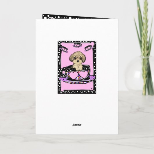 Yorkie Poo Tee Cup Karte (Rückseite)