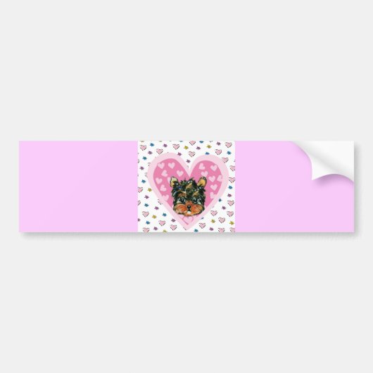 Yorkie Poo Valentine Autoaufkleber (Vorne)