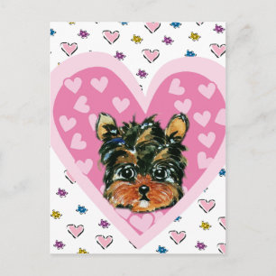 Yorkie Poo Valentine Feiertagspostkarte