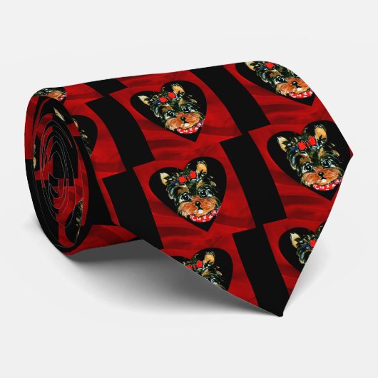 Yorkie Poo Valentine Krawatte (Gerollt)