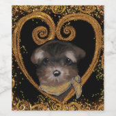 Yorkie Poo Weinetikett (Einzelnes Label)