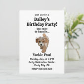 Yorkie Poo Yorkipoo Niedlich Dog Birthday Party Einladung (Stehend Vorderseite)