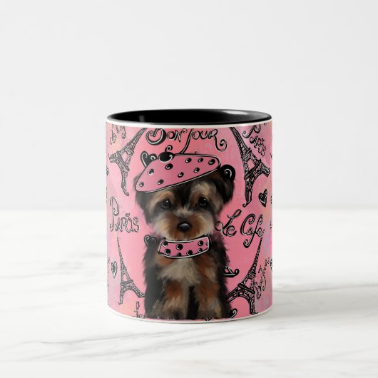 YORKIE POO ZWEIFARBIGE TASSE (Mittel)