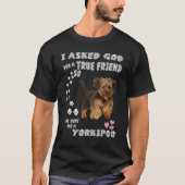 Yorkie Poodle Dog Mama Yorkiepoo Vater Art Niedlic T-Shirt (Vorderseite)