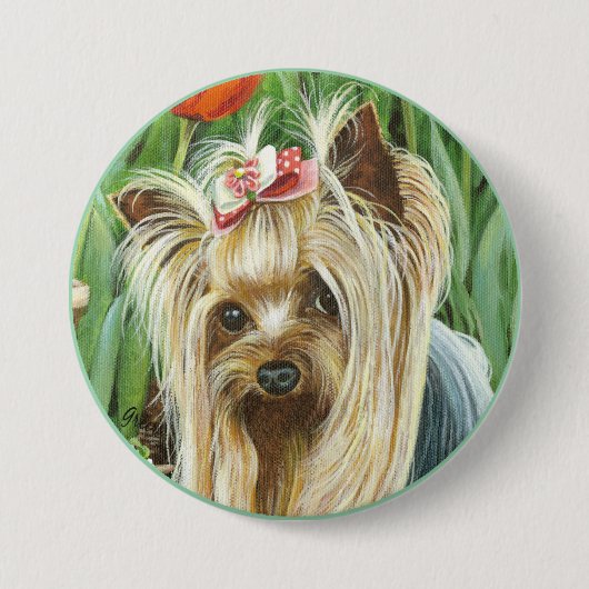 Yorkie-Portrait Button (Vorderseite)