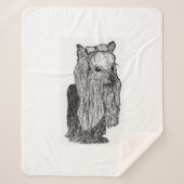 Yorkie Portrait Monochromatic Throw Blanket Sherpadecke (Vorderseite)