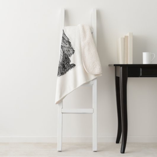 Yorkie Portrait Monochromatic Throw Blanket Sherpadecke (Beispiel)