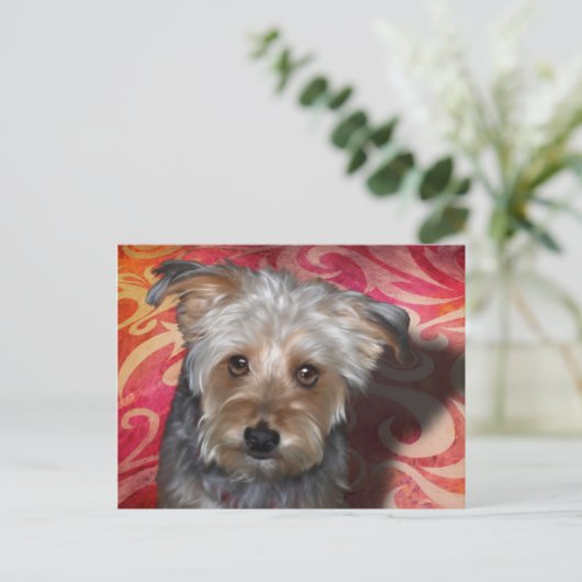 Yorkie Postkarte (Stehend Vorderseite)