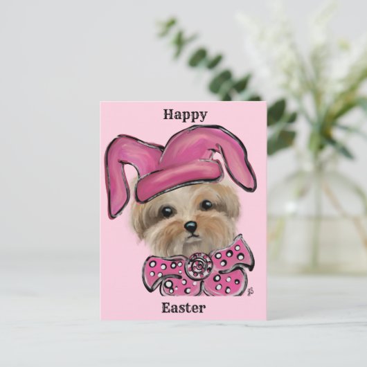 Yorkie Postkarte (Stehend Vorderseite)