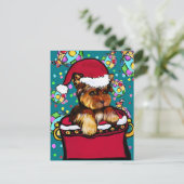 Yorkie Postkarte (Stehend Vorderseite)