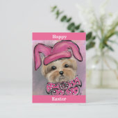 Yorkie Postkarte (Stehend Vorderseite)