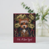 Yorkie Postkarte (Stehend Vorderseite)