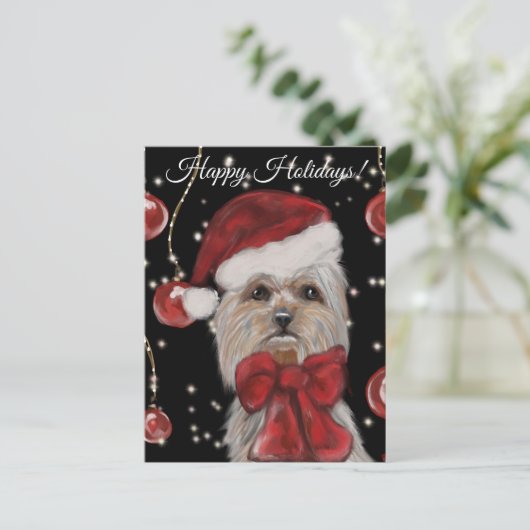 Yorkie Postkarte (Stehend Vorderseite)