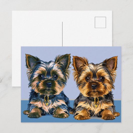 Yorkie Postkarte (Vorne/Hinten)