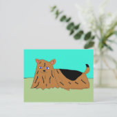 Yorkie Postkarte (Stehend Vorderseite)