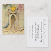 Yorkie Princess in Crown Visitenkarte (Vorne/Hinten)