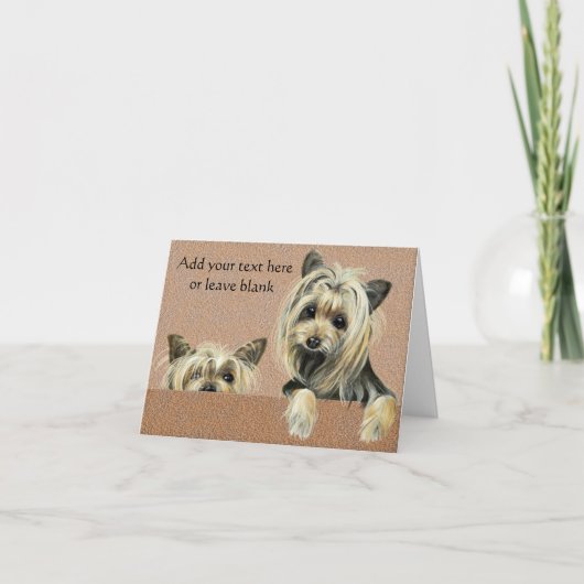 Yorkie Puppy Dop Note Card, Danke Karten (Vorderseite)