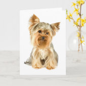 Yorkie Puppy Grußkarte Karte (Gelbe Blume)