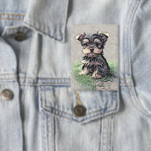 Yorkie, Puppy, Haustier Button (Insitu)