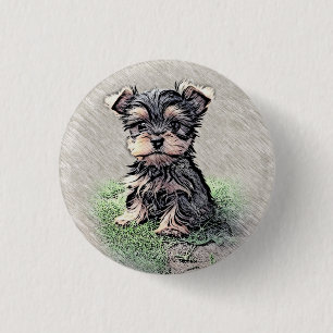Yorkie, Puppy, Haustier Button