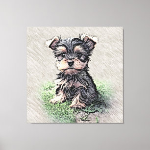 Yorkie, Puppy, Haustier Leinwanddruck