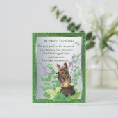 Yorkie Puppy Health Luck Glück St Patty wünscht Postkarte (Stehend Vorderseite)