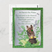 Yorkie Puppy Health Luck Glück St Patty wünscht Postkarte (Vorne/Hinten)