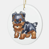 Yorkie Puppy Keramik Ornament (Links)