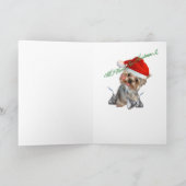 Yorkie Puppy Kiss Weihnachtskarten Feiertagskarte (Innenseite)