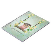 Yorkie Puppy on Swing Spiral Foto Notebook Notizblock (Linke Seite)