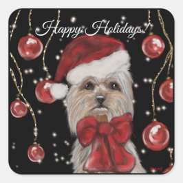 Yorkie Quadratischer Aufkleber