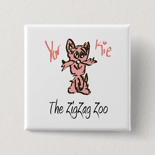 YorKie quadratischer Knopf Button (Vorderseite)