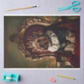 Yorkie Red Kings Chair Light Background Decoupage Seidenpapier (Basteln)