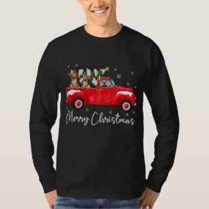 Yorkie Red Truck Weihnachts Shirt Weihnachtsmannmü
