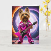 Yorkie Rock Star Card Karte (Gelbe Blume)