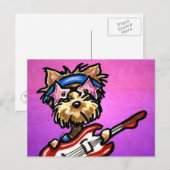 Yorkie Rocker Postkarte (Vorne/Hinten)