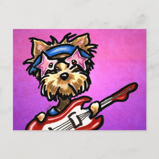 Yorkie Rocker Postkarte (Vorderseite)
