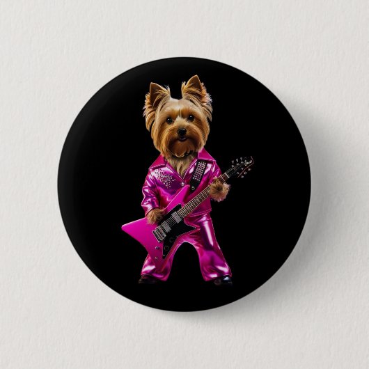 Yorkie Rockstar-Knopf Button (Vorderseite)