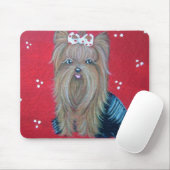 Yorkie rote Mausunterlage Mousepad (Mit Mouse)
