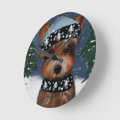Yorkie Runde Wanduhr (Winkel)