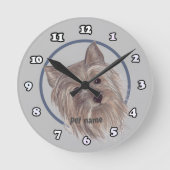 Yorkie Runde Wanduhr (Vorderseite)