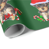 Yorkie Santa Christmas Geschenkpapier (Rolleneckpunkt)