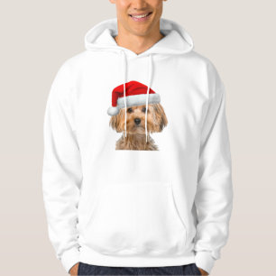 Yorkie Shirt Niedlicher Hund Weihnachtsmannmütze B