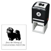 Yorkie Silhouette Minimalistisch #4 Bibliotheksnam Permastempel (Beispiel)