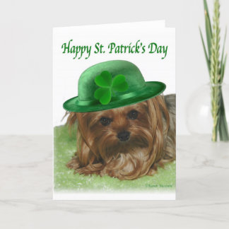 Yorkie St. Patrick's Day Karte
