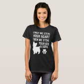Yorkie Steal Your Heart Steal Your Bed and Sofa T-Shirt (Vorne ganz)