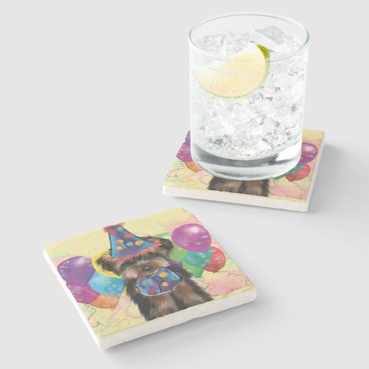 Yorkie Steinuntersetzer (Seitenansicht)