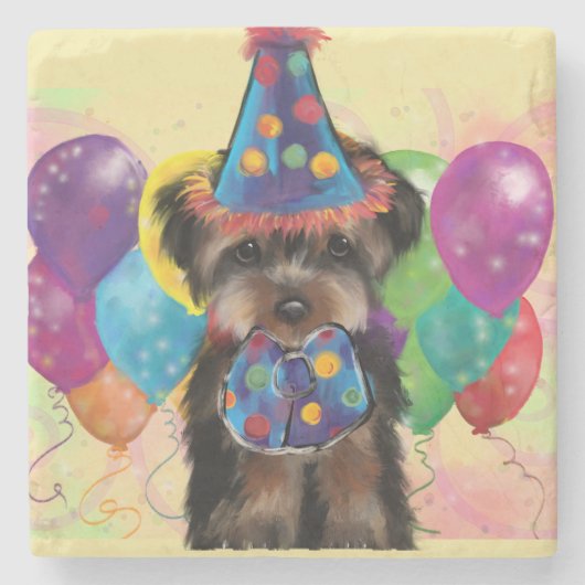 Yorkie Steinuntersetzer (Vorderseite)